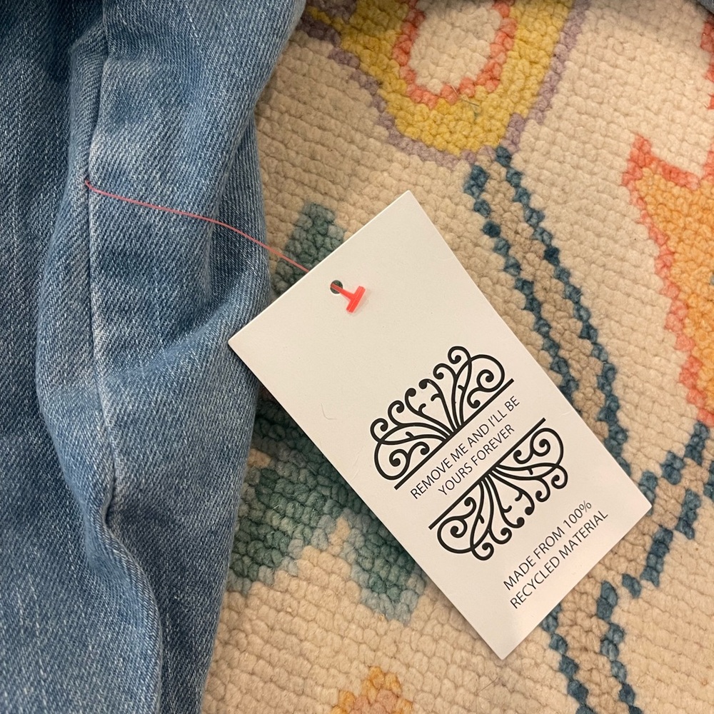 Never Fully Dressed Light Blue Wrap Denim Mini Skirt - Picture 8 of 8